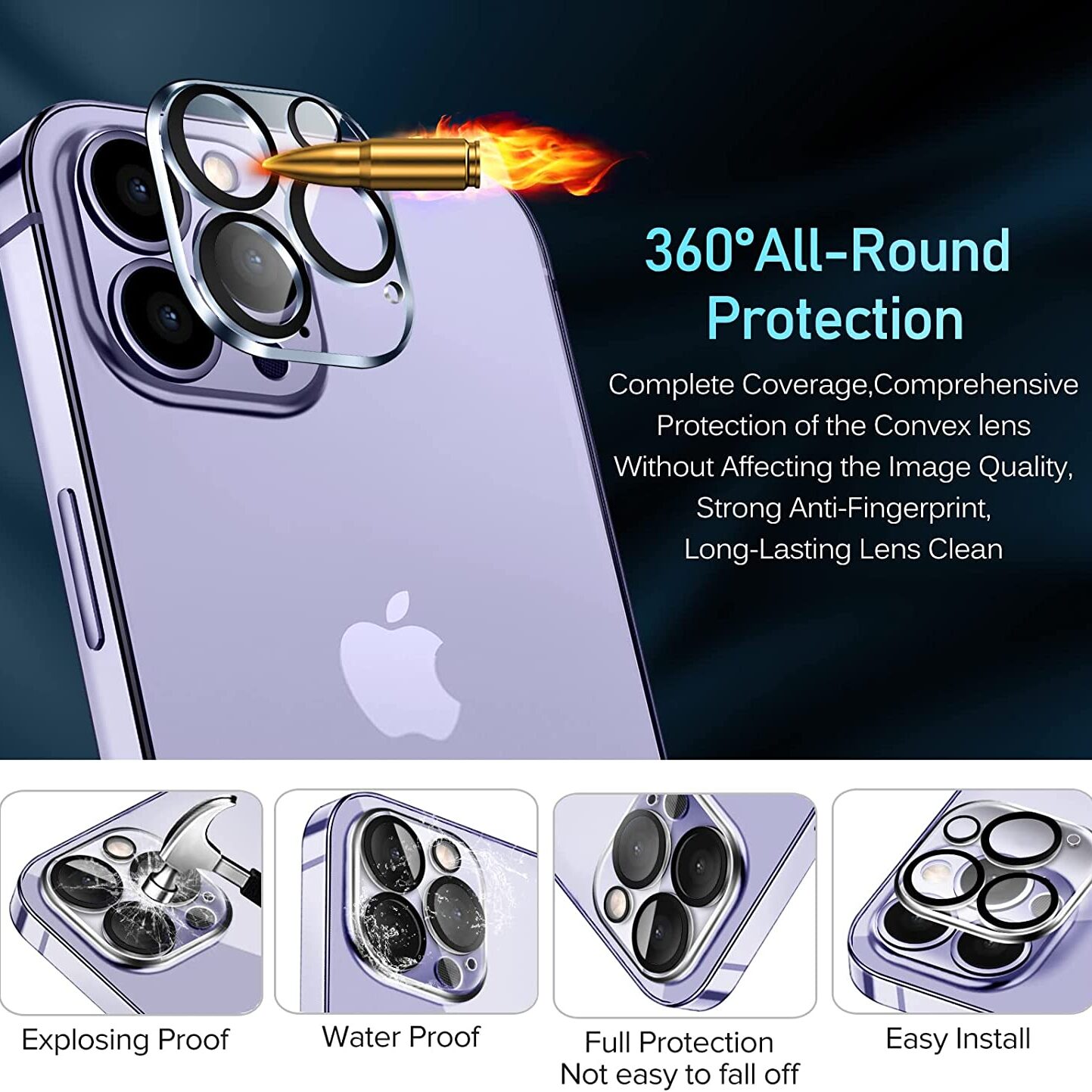 iVoler Camera Lens Protector for iPhone 14 Pro Max