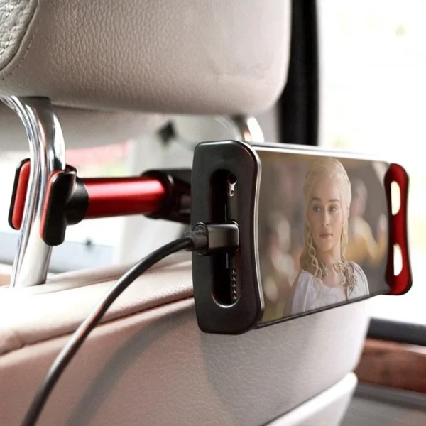 High Quality 360 Degree Rotation Backseat Car Mobile Phone Holder Rear Seat Pillow Support Bracket Headrest Tablet Mount For Car