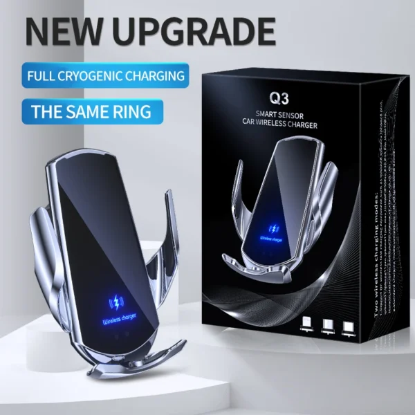 Best Selling Product 2024 Q3 Smart Sensor Car Wireless  Charger 15W Qi Fast Charging Auto-Clamping Car Phone Holder For iPhone14 - Image 3