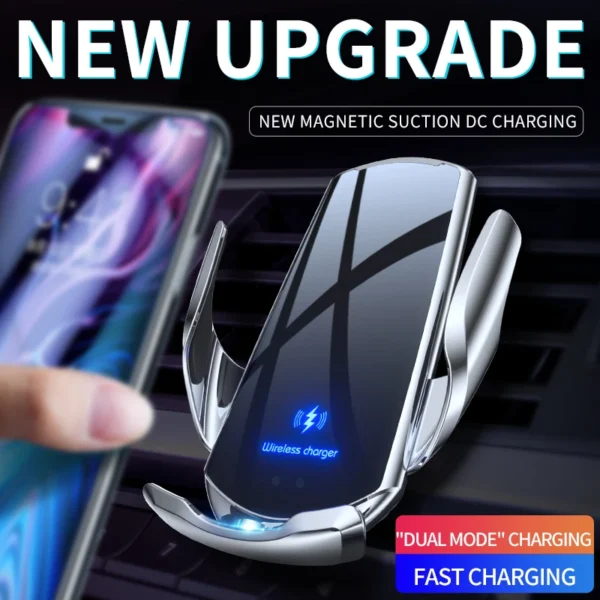 Best Selling Product 2024 Q3 Smart Sensor Car Wireless  Charger 15W Qi Fast Charging Auto-Clamping Car Phone Holder For iPhone14