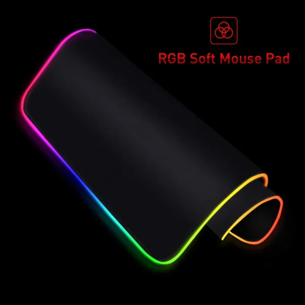 Custom Logo Printed Sublimation XL XXL Large Big Rubber RGB LED Black Anime Gaming Mouse Pad Mat For Gamer - Image 3