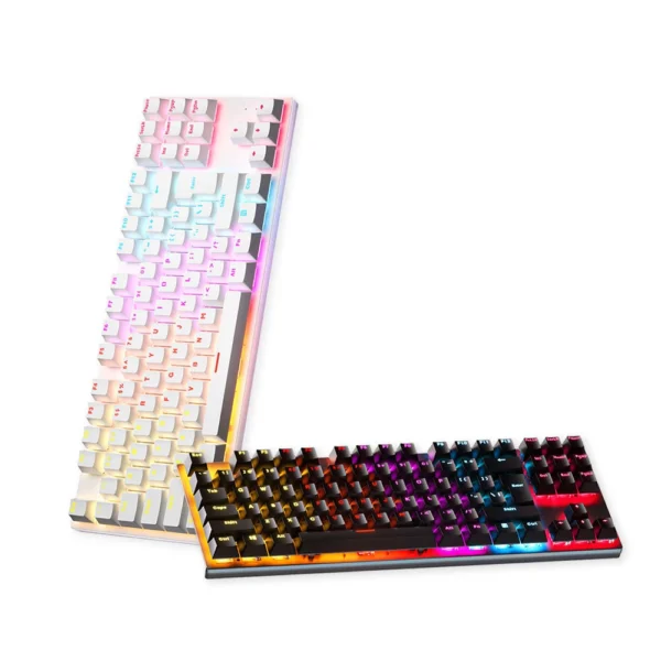 Cheap Price OEM USB 87 Keys Mini Wired RGB LED Mechanical Gaming Keyboard For Gamer Desktop PC Computer