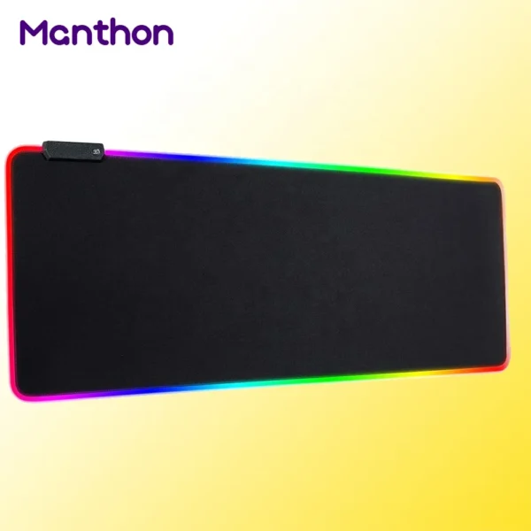 Custom Logo Printed Sublimation XL XXL Large Big Rubber RGB LED Black Anime Gaming Mouse Pad Mat For Gamer