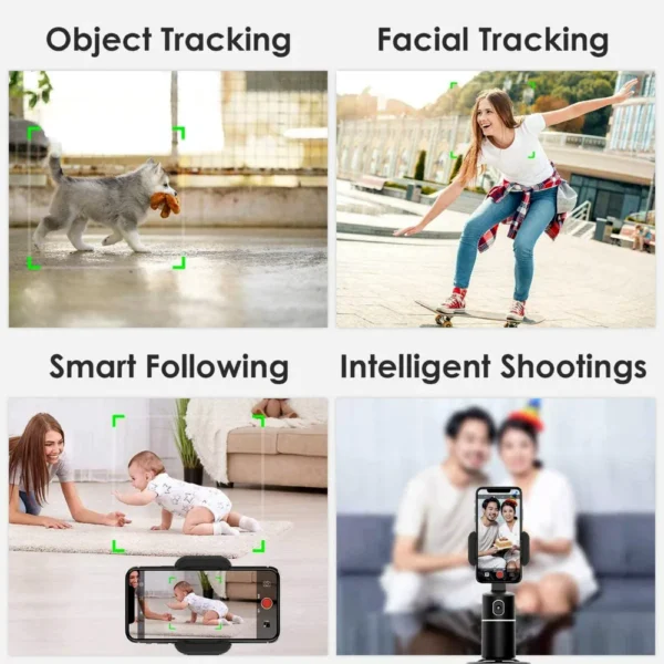 Not Need APP Live Video Vlog Selfie Stick Phone Auto Shooting Tracking Object 360 Rotation Mini Smartphone Tripod Stand - Image 2