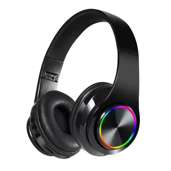 Colorful LED Light BT Headset Stereo Foldable Headphone Earphone Voice B39 RGB Luminous Wireless BT 5.0 Headset Gaming - Image 6