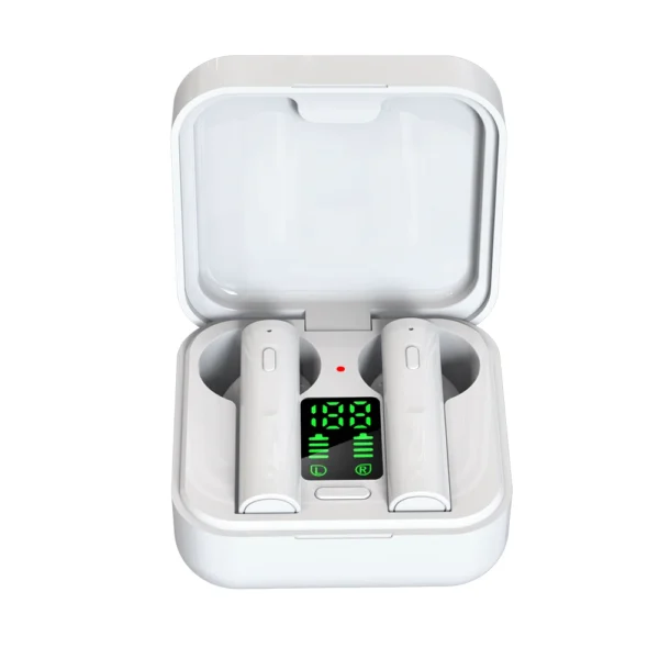 Solar power true wireless mini sport white tws earbuds air6plus air6 plus battery led lcd display audionic audifonos earbuds