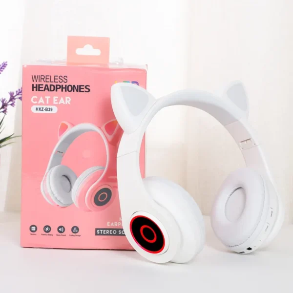 Dropshipping Cute Cat Ear B39 Wireless Headphone With LED Light Wireless Earphone Support TF Card Gaming Headset - Image 5