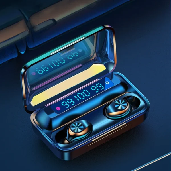 TWS Wireless Earphones BT 5.0 F9-10 earphone headphone support Xiaomi / iPhone with 2000mah power bank 9D Stereo headset