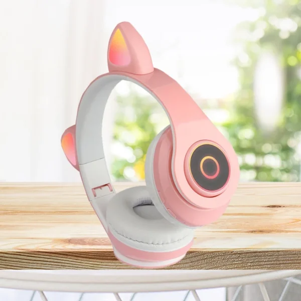 Dropshipping Cute Cat Ear B39 Wireless Headphone With LED Light Wireless Earphone Support TF Card Gaming Headset - Image 2