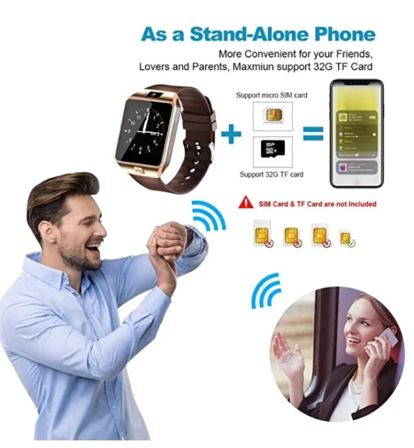 Dropshipping DZ09 Smartwatch Video Call Smart Watch Wifi SIM Card Camera BT Music Bracelet China Smart Watches - Image 4
