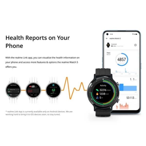 2021 Hot Original Realme Watch S 1.3 inch Color Touch Screen Reloj smart  IP68 Waterproof Bracelet Long Standby Smart Watch - Image 3