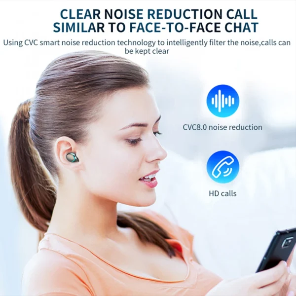 VALDUS Earphone F9-5C In-Ear Headphone Waterproof LCD Display Stereo Power Bank Mobile Phone Wireless Earbuds F9 TWS - Image 2