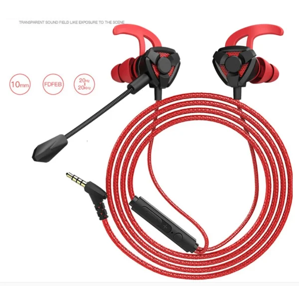 pc gaming In-Ear Earphone Jack 3.5 mm Wired Headset for PUBG Gamer Gaming Headphones Hi-Fi Earbuds With Microphone Detachable - Image 5