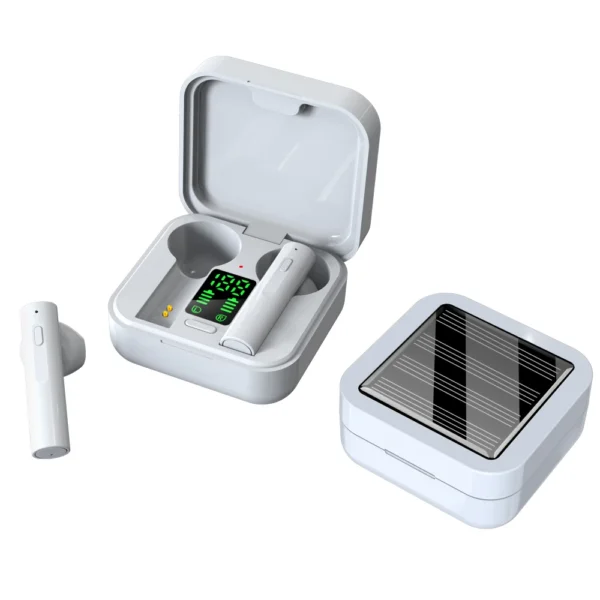 Solar power true wireless mini sport white tws earbuds air6plus air6 plus battery led lcd display audionic audifonos earbuds - Image 5