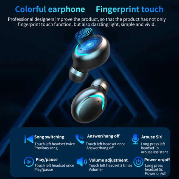 VALDUS Earphone F9-5C In-Ear Headphone Waterproof LCD Display Stereo Power Bank Mobile Phone Wireless Earbuds F9 TWS