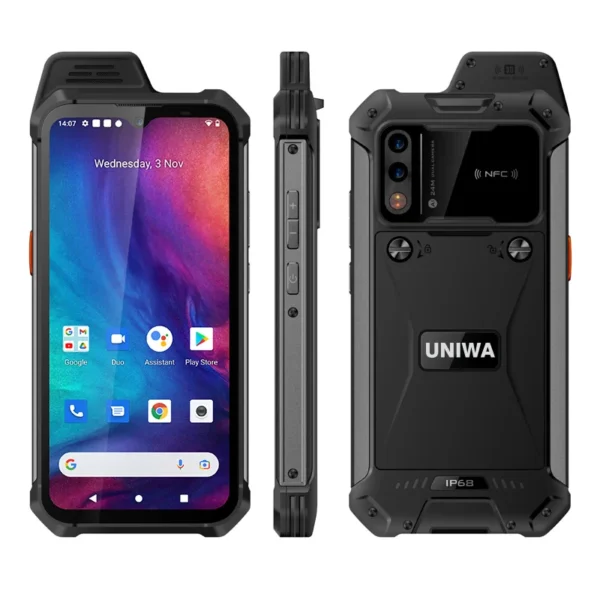 UNIWA W888 Android 11 64GB IP68 4G NFC Rugged phone with fingerprint charging dock for 5000mAh explosion proof mobile phone - Image 2