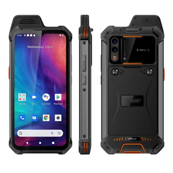 UNIWA W888 Android 11 64GB IP68 4G NFC Rugged phone with fingerprint charging dock for 5000mAh explosion proof mobile phone